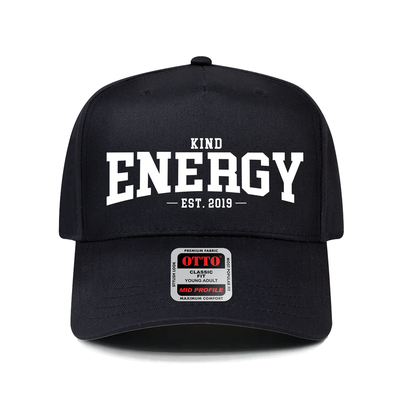 Kind Energy Embroidered Snapback – Black