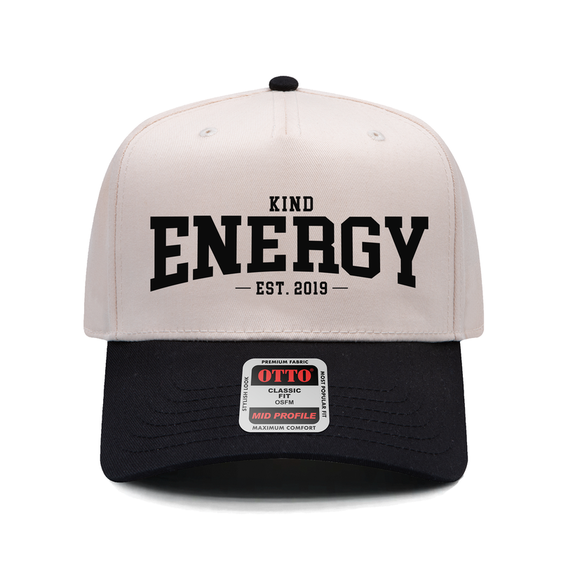 Kind Energy Embroidered Snapback – Black / Natural