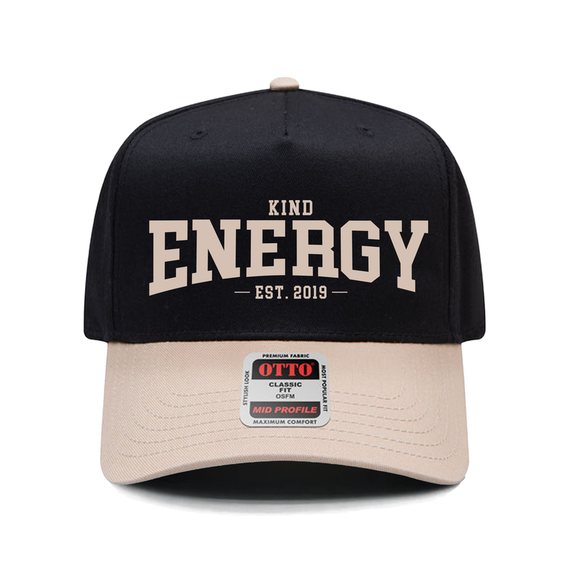 Kind Energy Embroidered Snapback – Khaki / Black