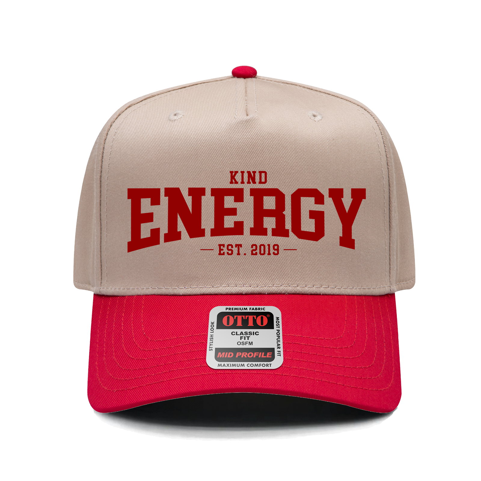 Kind Energy Snapback Khaki/Red front