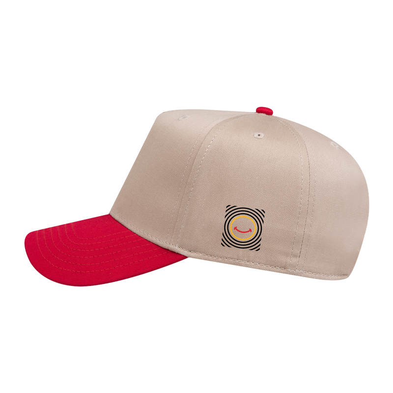 Kind Energy Embroidered Snapback – Khaki / Red side view