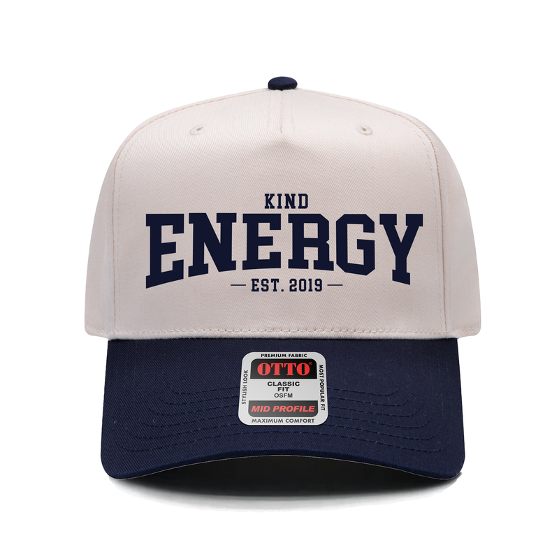 Kind Energy Embroidered Snapback – Navy / Natural